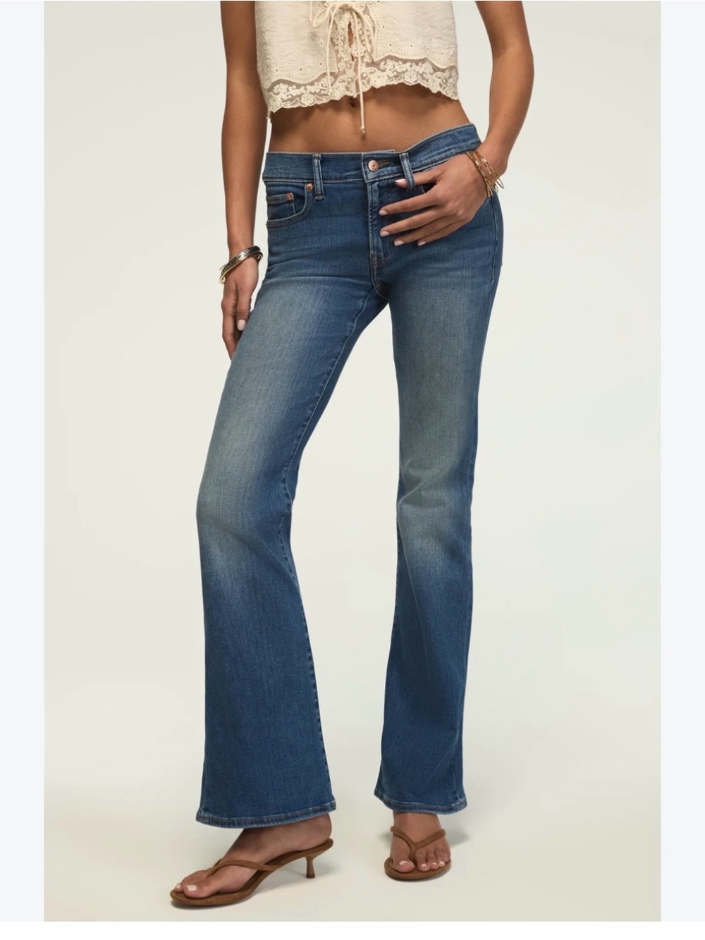 Lucky Brand Classic Mid-Rise Blue Flare Jeans
